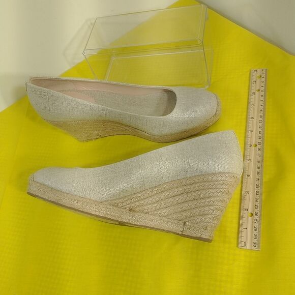 J. Crew Women’s Seville Espadrille Wedges Canvas Size 12. Gray - Picture 6 of 10